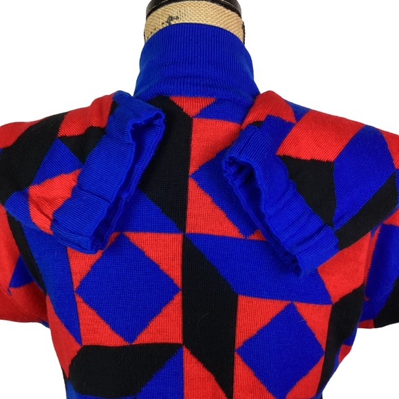 ESCADA by Margaretha Key Merino Wool Sweater Dress Germany Aztec - Picture 9 of 15